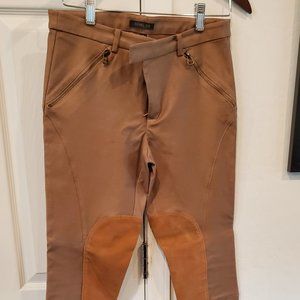 Rachel Zoe Riding Pants Tan Mid-rise Stretch 27 inch Inseam